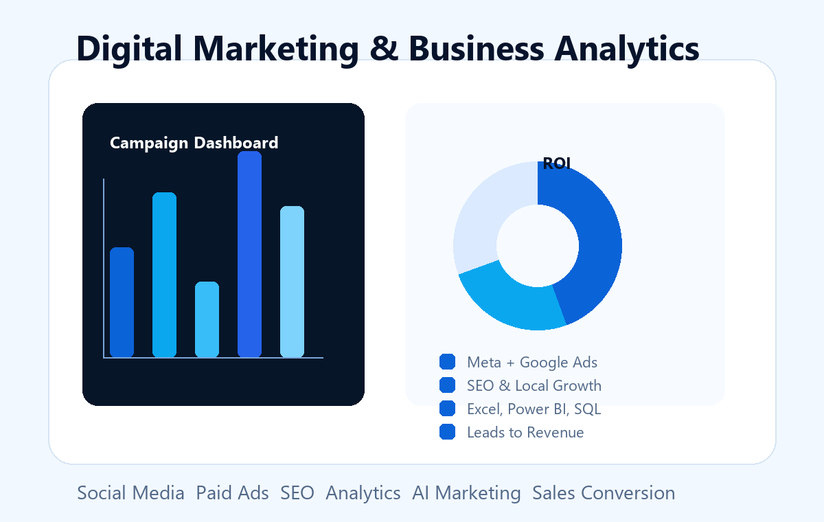 Digital marketing and business analytics course visual